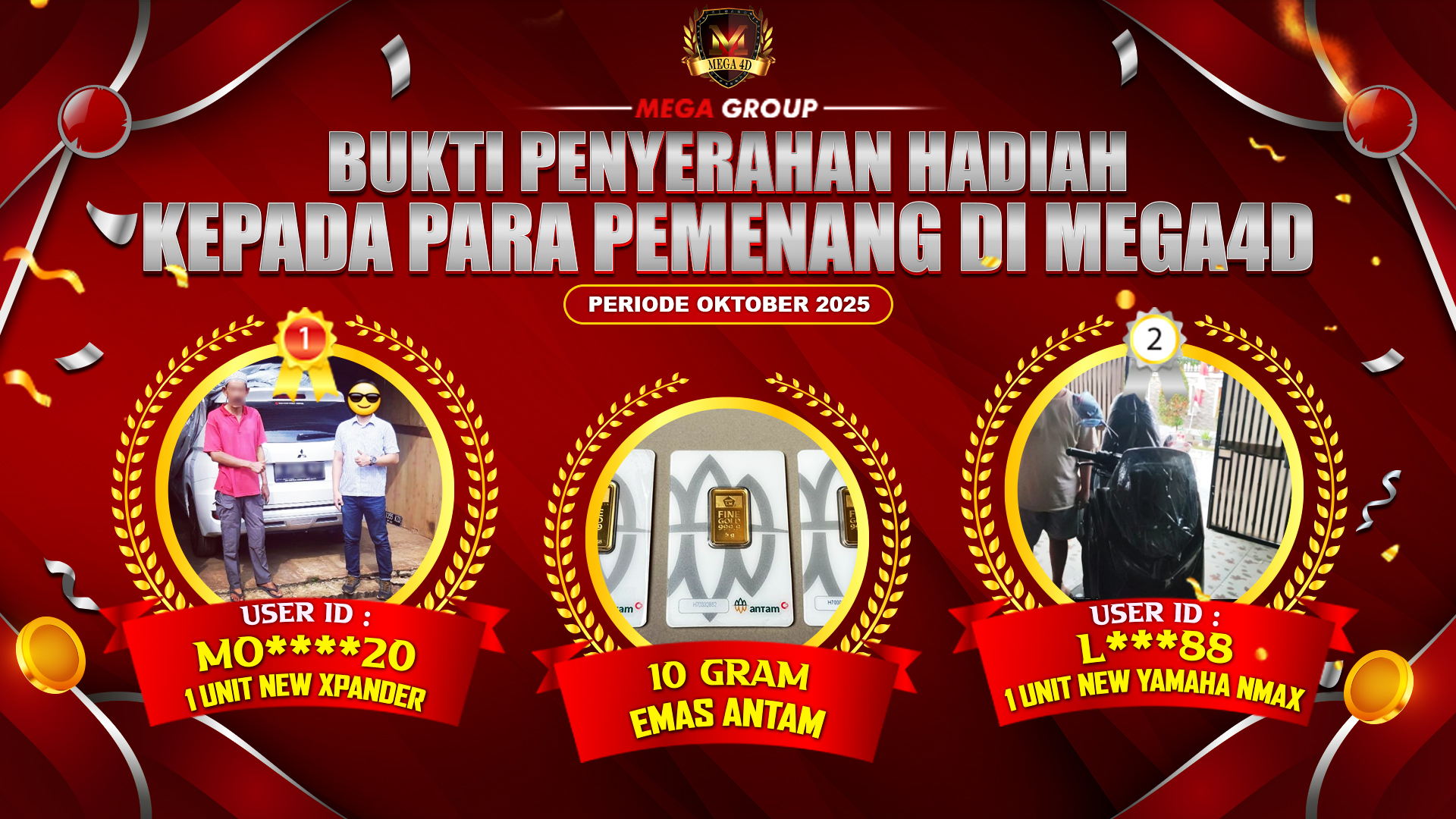 Selamat Kepada Member Setia MEGA4D Sudah Memenangkan Satu Unit Mobil New Xpander