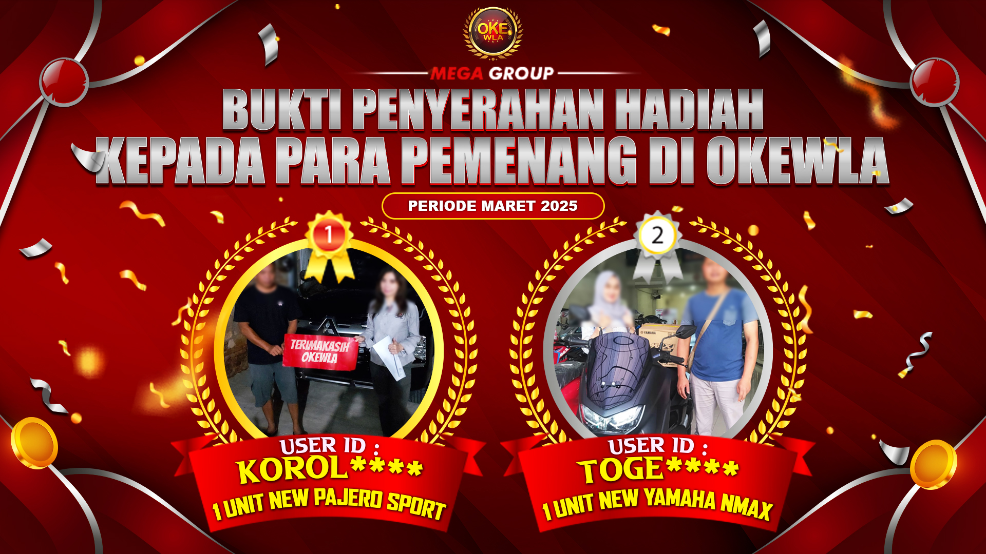 Selamat Kepada Member Setia OKEWLA Sudah Memenangkan Satu Unit Mobil Pajero Sport